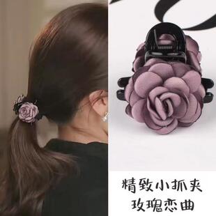 玫瑰恋曲气质优雅双面玫瑰花发夹春夏新款高颜值甜美时尚花朵发夹