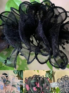 诗泊雅  韩版雪纺欧根纱抓夹蕾丝发夹春夏新款简约发饰