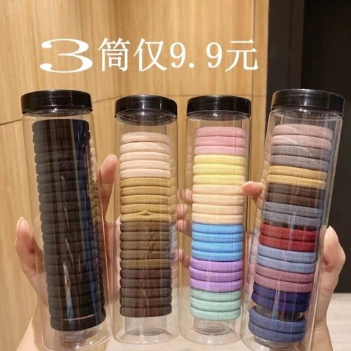 诗泊雅 头绳无缝发圈橡皮筋女扎马尾高弹力耐用粗黑色扎头发绳根