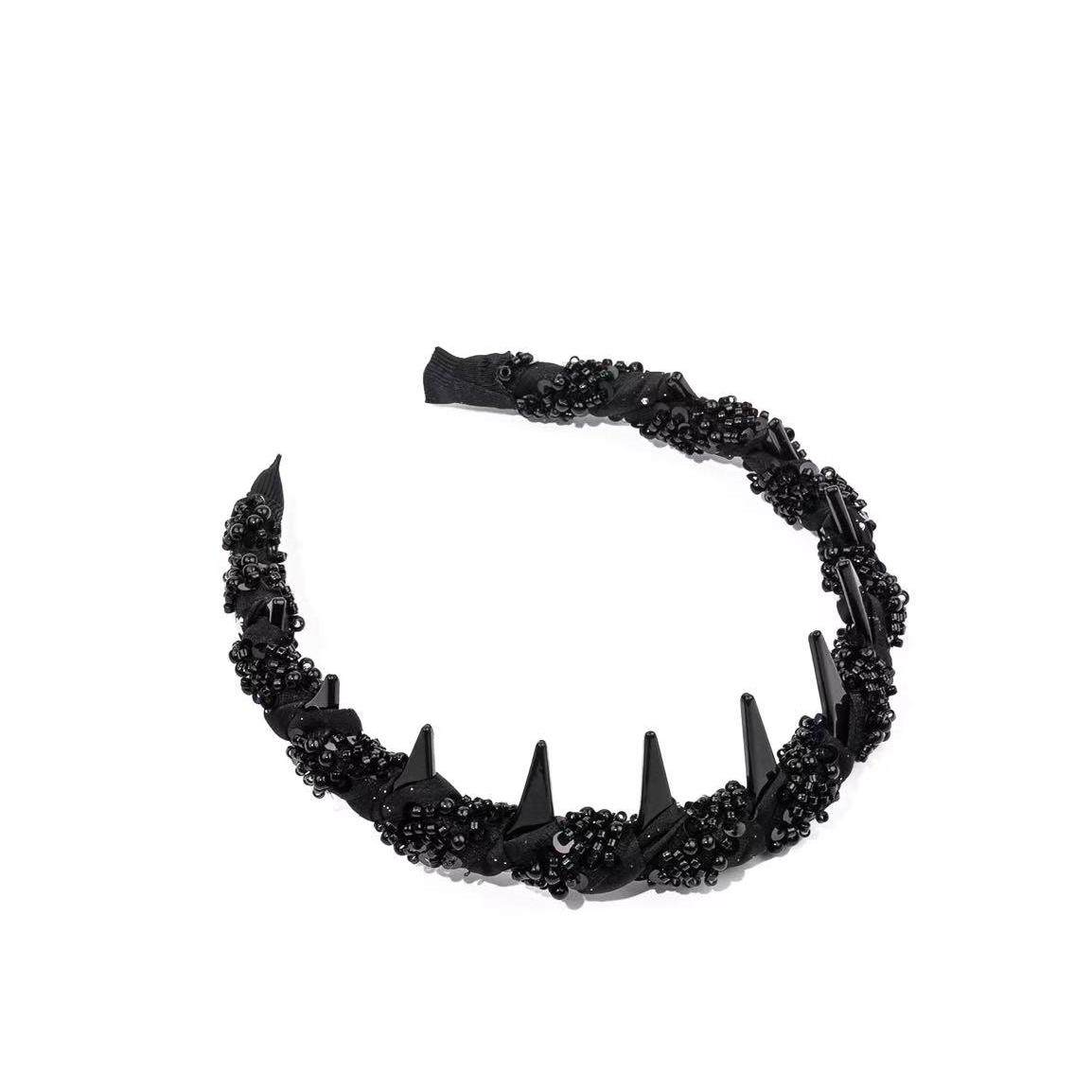 诗泊雅 气质手工绕珠高颅顶发箍洋气头箍