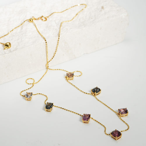 18K金尖晶石满天星项链锁骨链