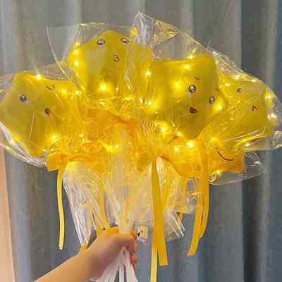 发光表情星星气球带灯可爱创意儿童网红夜市摆摊卖地推活动小礼品