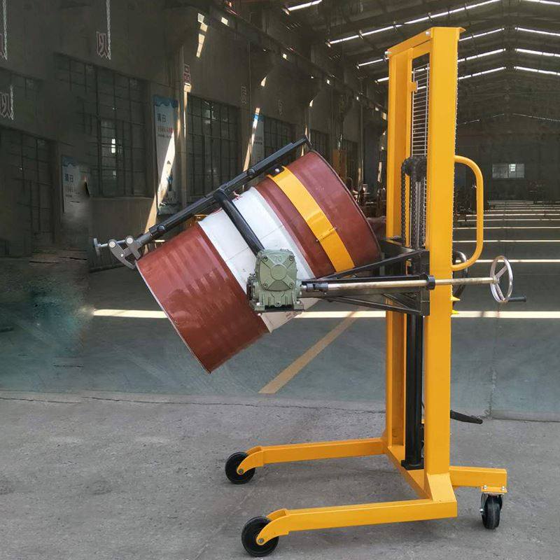 带电子秤钢桶塑料油桶称重堆高搬运手动翻转倒料液压油桶车_虎窝淘