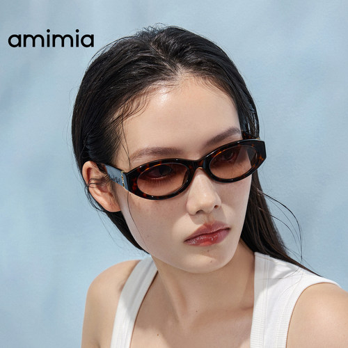 amimia·DAZZ板材复古窄框椭圆墨镜女高级感防紫外线太阳眼镜26SS