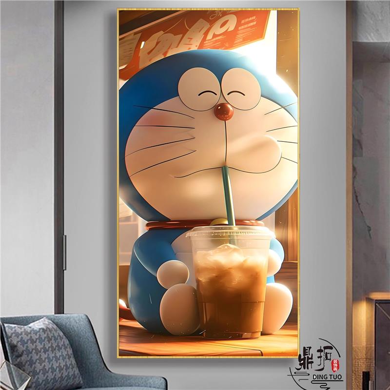 哆啦A梦儿童房间壁画玄关装饰画