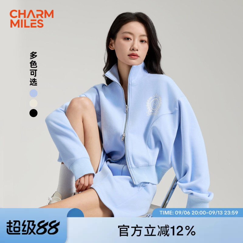 charmmiles彻美26春季休闲户外宽松开衫卫衣套装百搭女款春上新图片