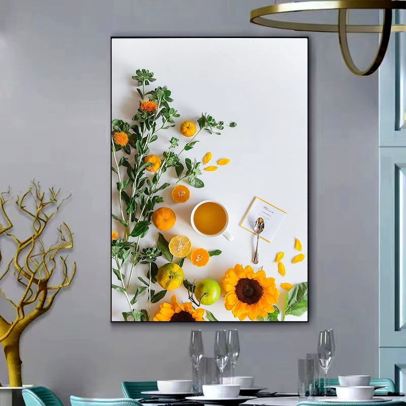 竖版侧开电表箱装饰画免打孔简约风景北欧客厅挂画电闸盒配线箱