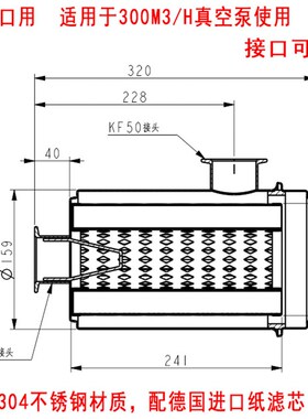 304不锈钢真空泵过滤器 风机气泵粉尘过滤总成 耐温耐腐蚀滤网芯
