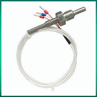 450高温PT100温度传感器铂热电阻感温探头螺纹K型热电偶风管道