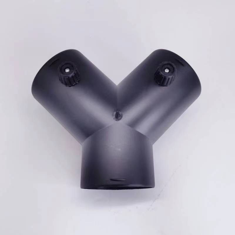 带阀门三通76三通带开关阀门单向调风阀驻车柴暖出风口一变四接头