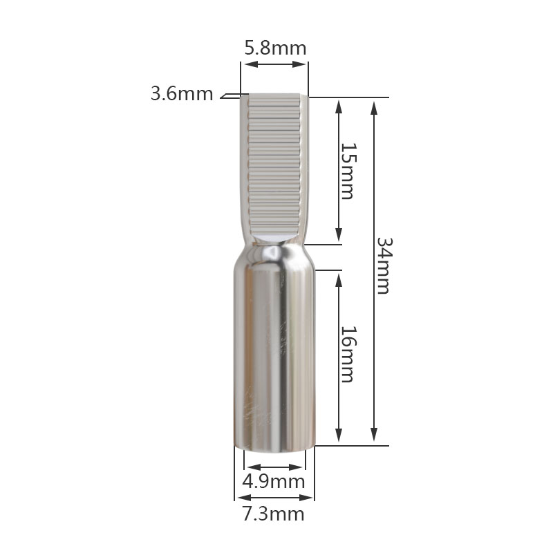 C45铜插针DTD-10/16/25/35平方空开断路器铜线鼻子冷压接线端子