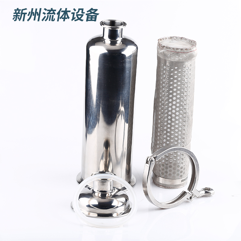 304不锈钢卫生级快装过滤器卡箍式卡盘快接快开管道直通过滤器