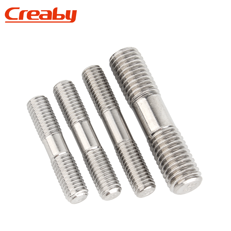 304不锈钢双头螺丝 螺杆丝杆螺栓两头牙螺柱螺纹杆M6M8M10M12-M16