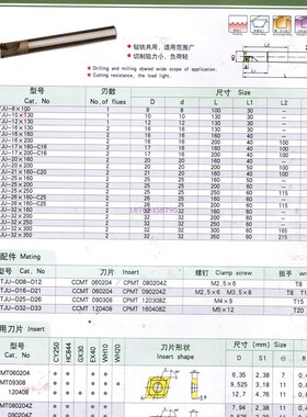 高精度TJU系列钻铣刀杆 装CCMT06204/090308/120408刀片 钻铣共用