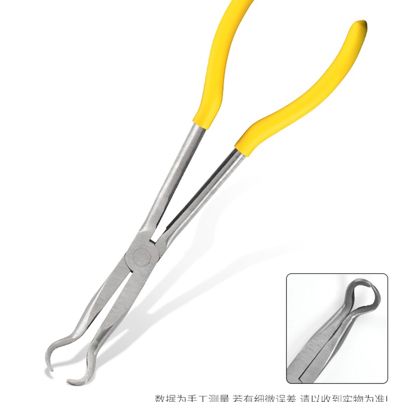 日本进口加长尖嘴钳工业级弯头长嘴钳子超长型11寸16寸扁嘴45度90