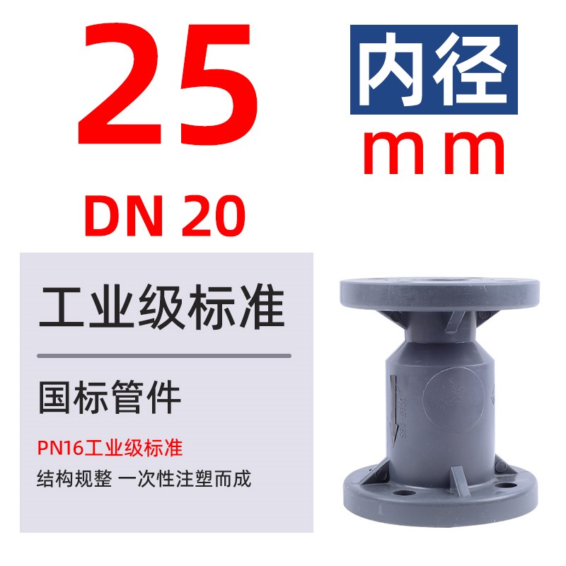 法兰式UPVC止回阀化工PVC管阀门水管单向阀逆止阀开关dn32 50 100