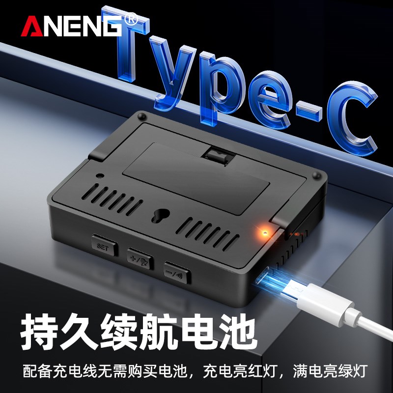 电子数显温湿度计精准家用室内婴儿可壁挂时钟温度闹钟日期温度表