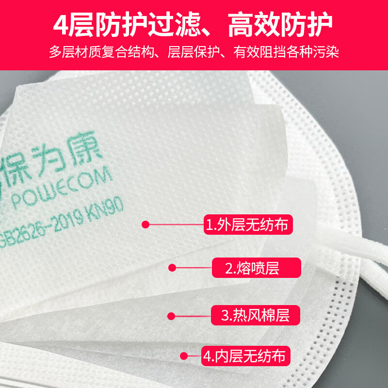 保为康9600防尘口罩一次性防雾霾打磨木工煤矿工业粉尘口男女