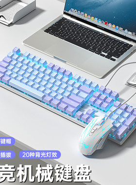 狼蛛F2068pro机械键盘电竞游戏办公台式笔记本电脑青茶红轴热插拔