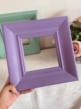 【多巴胺色系】美式法式烟紫色淡紫色74mm实木拼图油画框相框画框