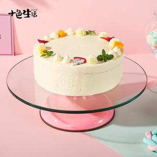 蛋糕玻璃转盘做生日裱花转台旋转抹面裱花台家用商用烘焙工具套装