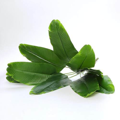 北欧仿真植物绿植盆栽插花配材橱窗落地装饰摆件9叉旅人蕉芭蕉叶