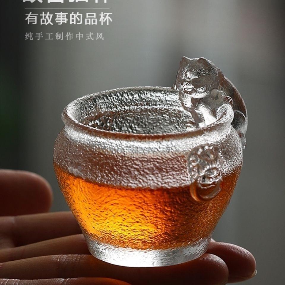 故宫猫琉璃杯门海茶具水缸品茗杯御猫杯子茶杯女士主人杯小盏