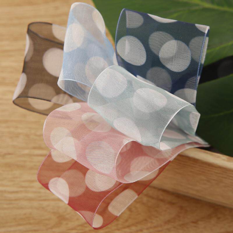 白色圆点丝带 diy手工蝴蝶结发饰服装礼帽花束包装带 双色圆点带