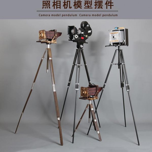 景布摄影拍摄道具摄影机照相机模型支架老式铁皮怀旧摆件橱窗复古