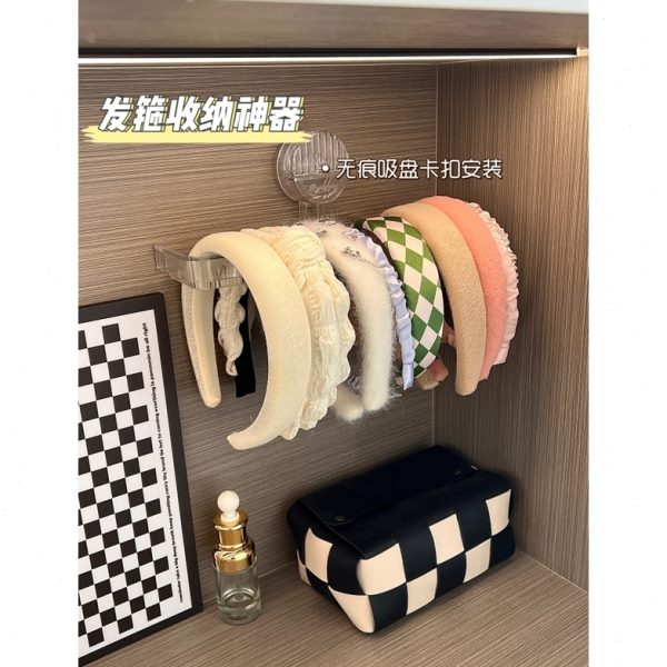 挂头箍发夹展示架发卡收纳神器吸盘置物架收纳盒收纳发饰发箍发窟