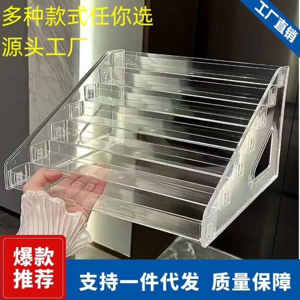 桌周边梯痛展示架谷子阶收纳盒吧唧桌面透明亚克力置物架徽章架子