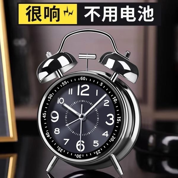2025网红闹钟时钟床卧室床头神器老人专用学生充电机新款静音起械