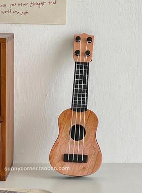 ins风复古仿真乐器小摆件迷你尤克里里吉他家居饰品客厅装饰摆件