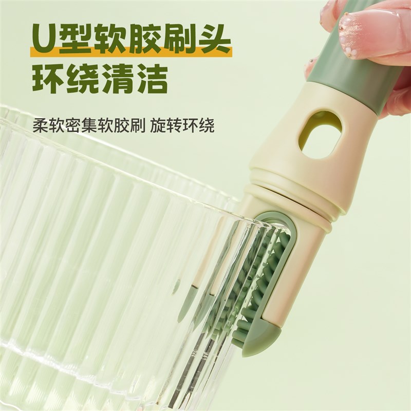 热销洗杯子专用刷子三合r一杯刷水杯清洗神器加长款海绵吸管刷杯图片
