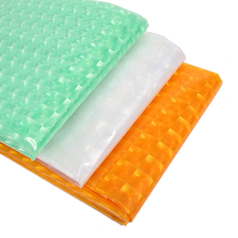 现货厂家批发3D水立方猫眼加金属扣眼EVA立体防霉半透明加厚浴帘