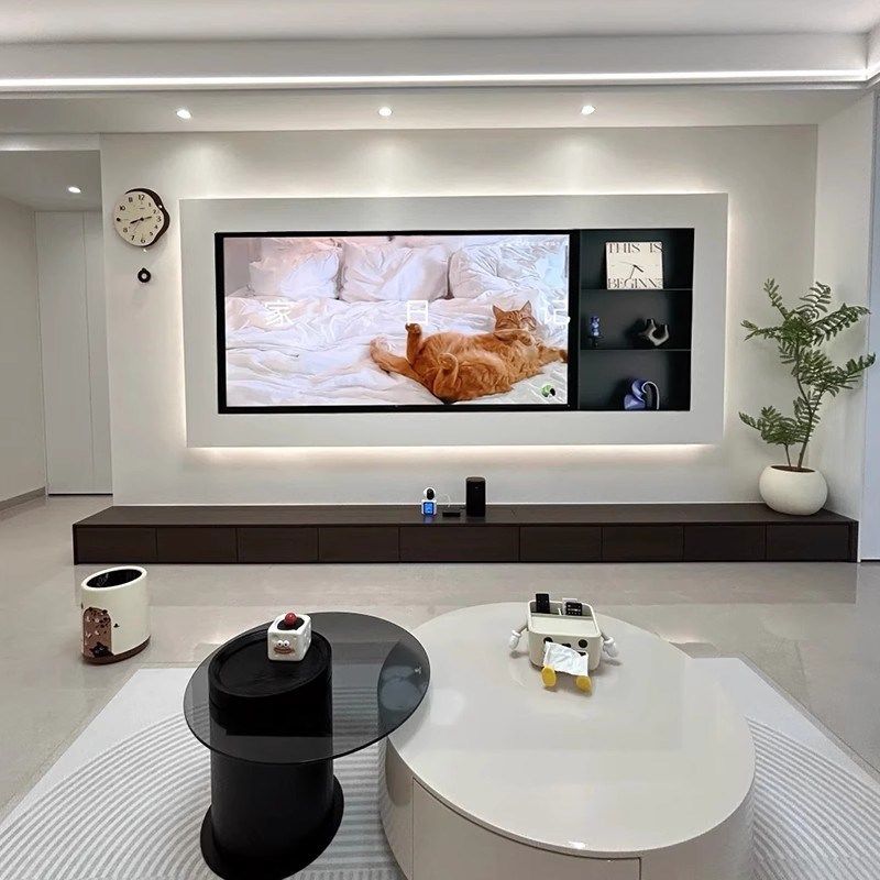 悬浮75/85寸不锈钢电视壁龛嵌入式电视机背景墙边S框100金属电视,家装主材,壁龛,淘宝优惠券,粉丝福利购,淘宝优惠卷