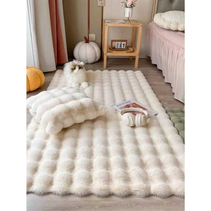 奶油风毛绒地毯j泡泡绒地垫卧室床边毯客厅飘窗垫沙发毛毯茶几垫,居家布艺,床边毯,淘宝优惠券,粉丝福利购,淘宝优惠卷