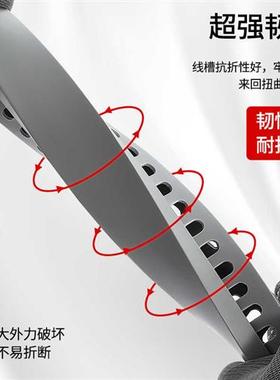 灰色PVC配线槽电缆配电柜箱走线槽阻F燃U型行线槽明装防火塑料线