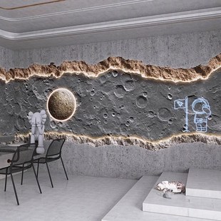 3D立体复古怀旧l露营风墙纸酒吧烧烤火锅店背景墙布网红工业风壁