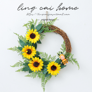 花环装饰壁挂幼儿k园森系挂饰挂件创意空中吊饰自然角田园风植物