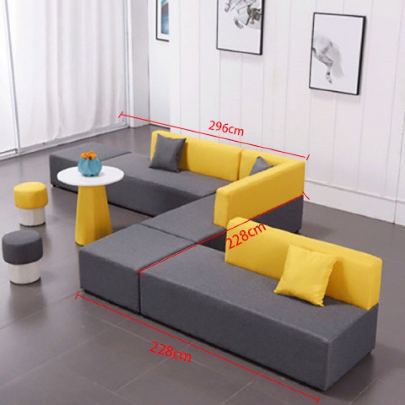 办公室现代简约创意形形转角沙发接待室会客室休闲沙发茶几组合