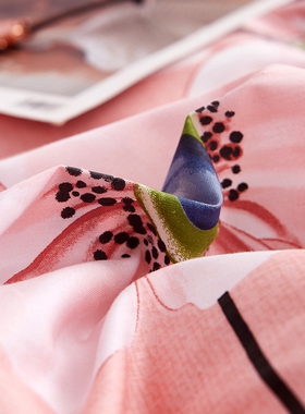 全棉四件套2f00x230花卉纯棉4件套小清新学生宿舍单人床三件套简