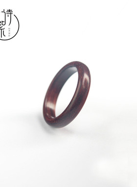 印度小叶紫檀木戒指男女款戒指跑环手机扣木婚礼物木戒指环定制