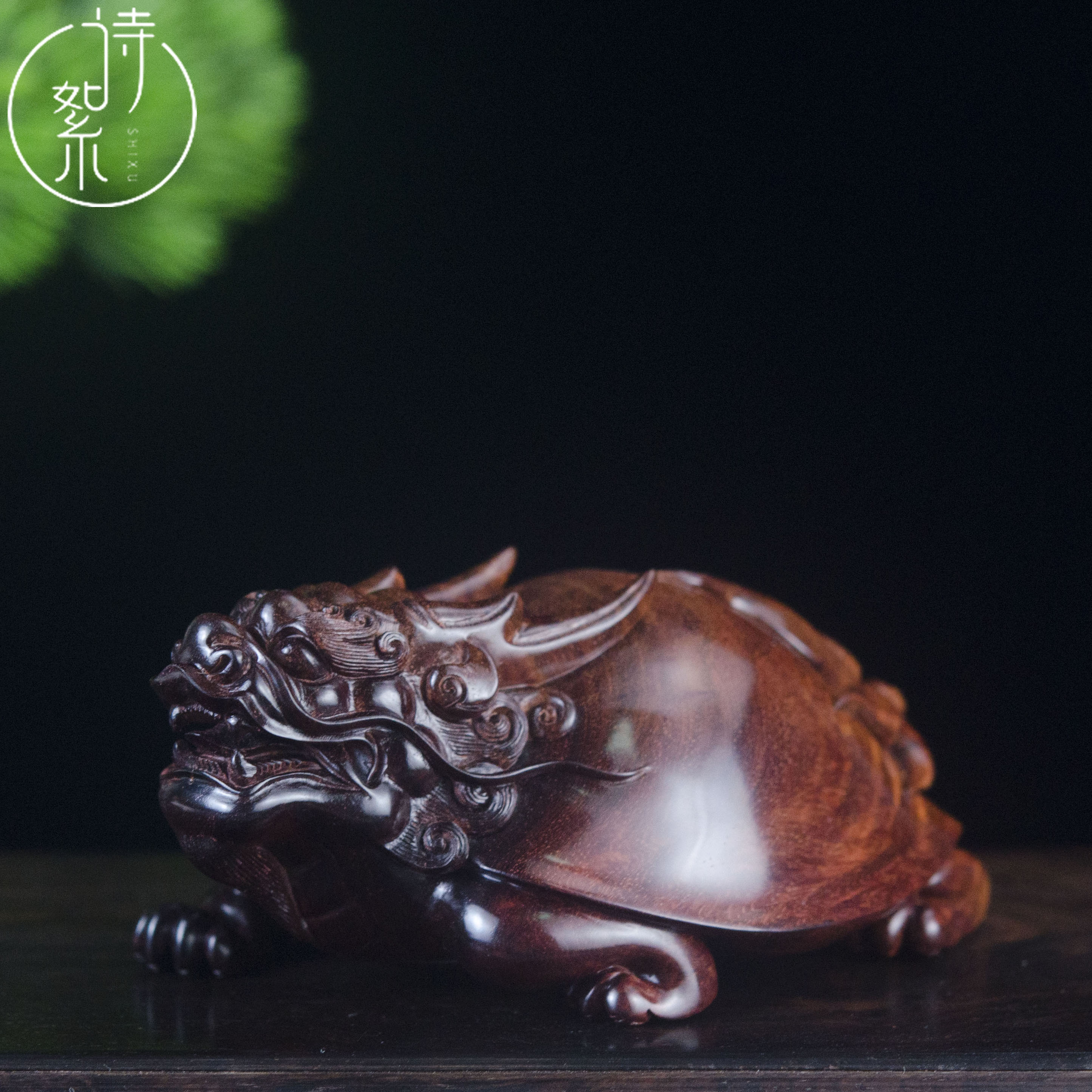 【沉水级】海南黄花梨龙龟摆件老油梨湘工雕刻玄关木雕桌面盘玩