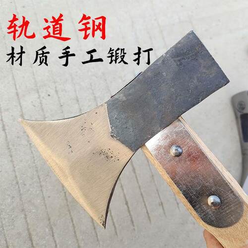 双刃双面股边斧子五金工具斧头抛光斧头带木柄木工专用特种砍户外