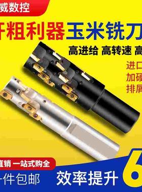 玉米铣刀BT50-D63-112 可转位高效螺旋立铣刀柄密齿铣刀1604刀片