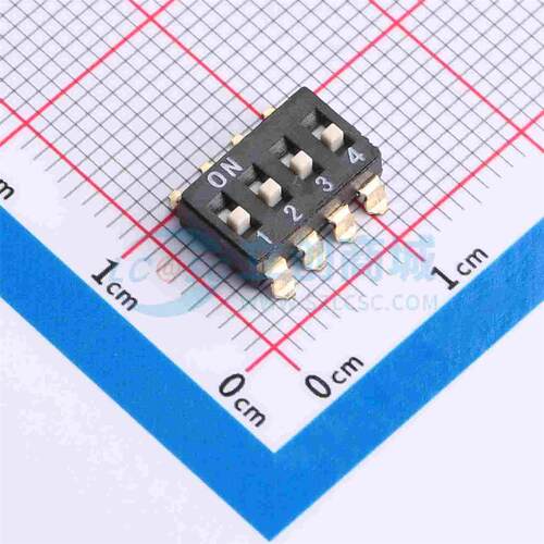 拨码开关 SMXS-04K-TP SMD 4位 2.54mm 高推 拨动编码 SM Switch