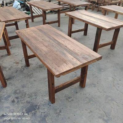 老榆木门板桌实木复古风化怀旧原木茶桌实木旧门板茶台餐桌