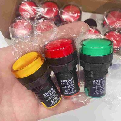 AD126-22D/S信号LED指示灯 红绿黄电源指示灯 220V 开孔22mm 新的