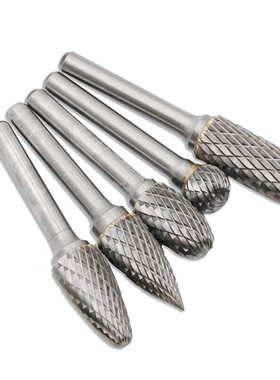 硬质合金旋转锉金属打磨钻头6x12mm套装电磨抛光扩孔铣刀钨钢磨头